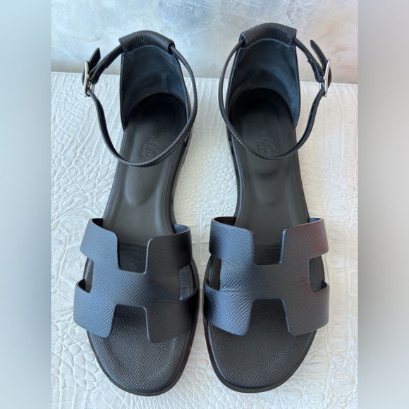 Hermes Santorini Black Sandals, Suze 39,5 ( 9,5) - Picture 5 of 15